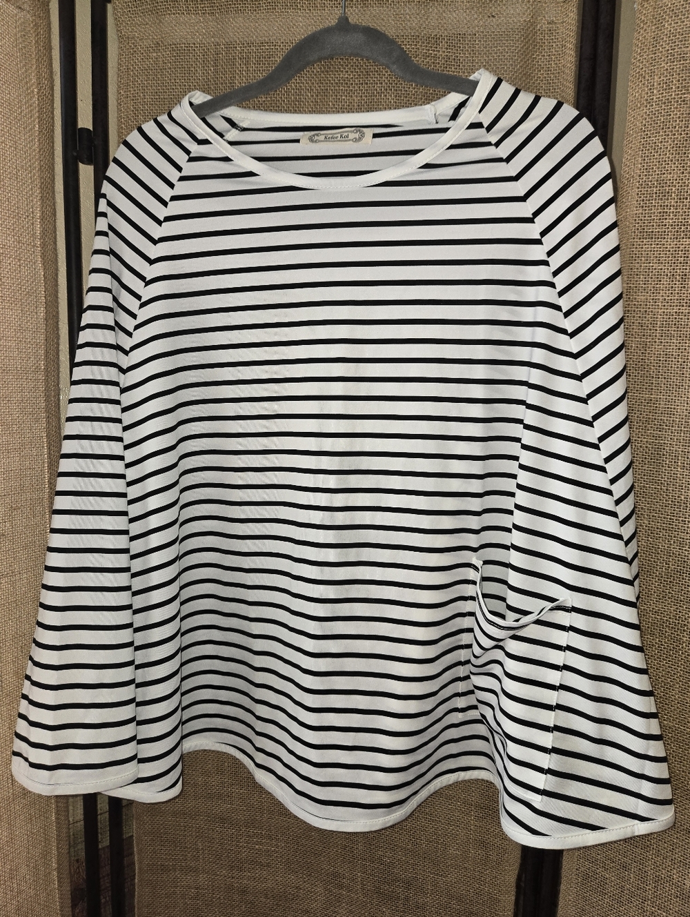 NWOT Kefee Kol Nursing Cover Poncho Black & White Stripe With Pocket One Size